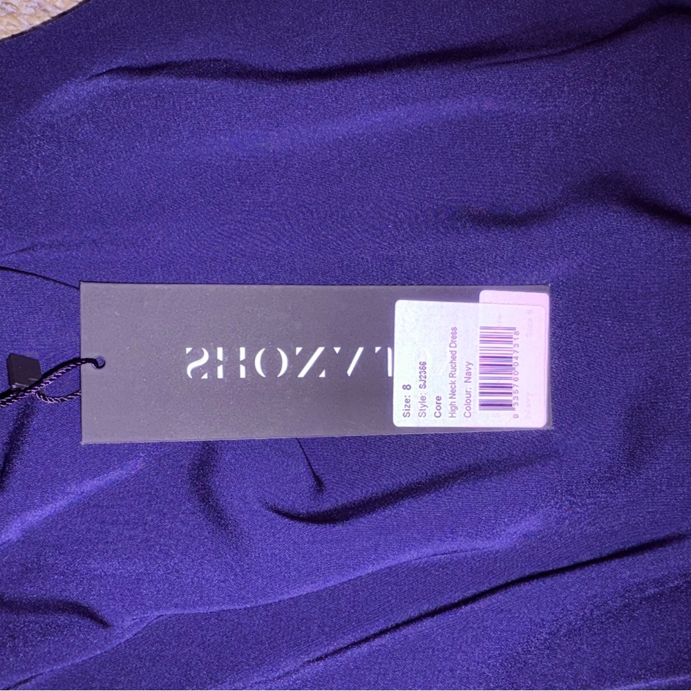 NWT Shona Joy Navy Blue Sleeveless Halter Midi Dress - Picture 5 of 7